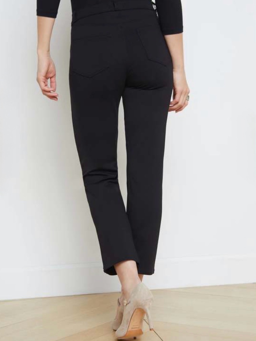 L’AGENCE Alexia High Rise Crop Pants Black Ponte 27 - Picture 2 of 11